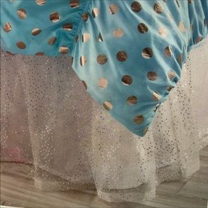 Justice Queen & Twin Size white Sequin Bedskirt